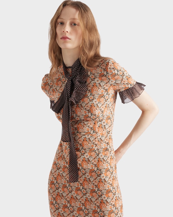 فستان جورجيت مطبوع فستان جورجيت مطبوع