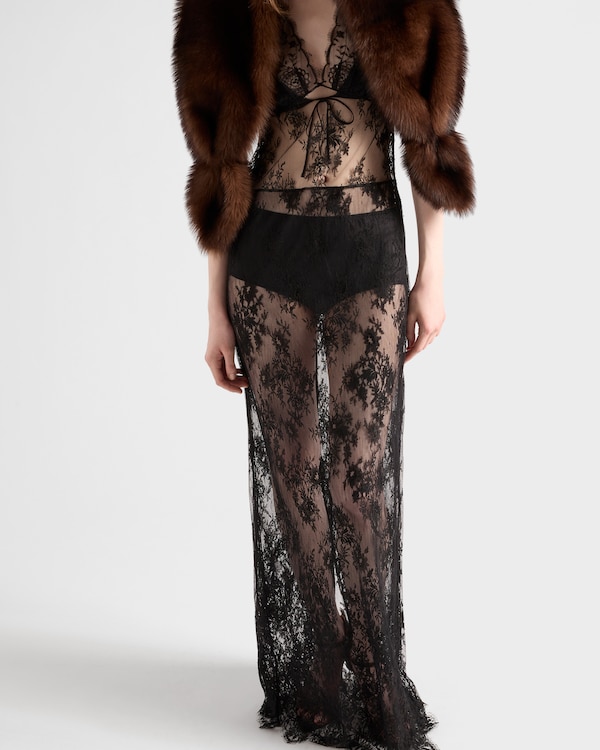 Long lace dress - Black Long lace dress - Black