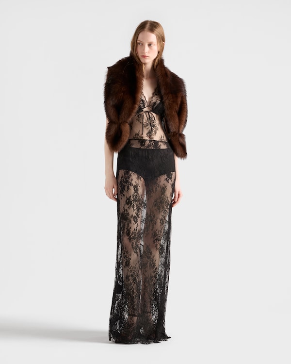 Long lace dress - Black Long lace dress - Black