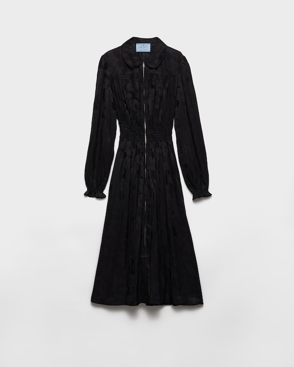【PRADA】Sale★ウォッシュド ツイル  ミニドレス ブラック ウォッシュドツイル ミニドレス | PRADA