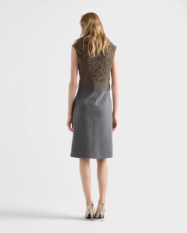 Shetland wool and cashmere V-neck dress Shetland wool and cashmere V-neck dress