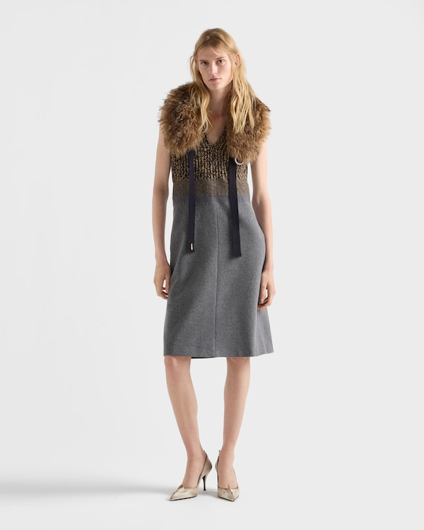 Shetland wool and cashmere V-neck dress Shetland wool and cashmere V-neck dress