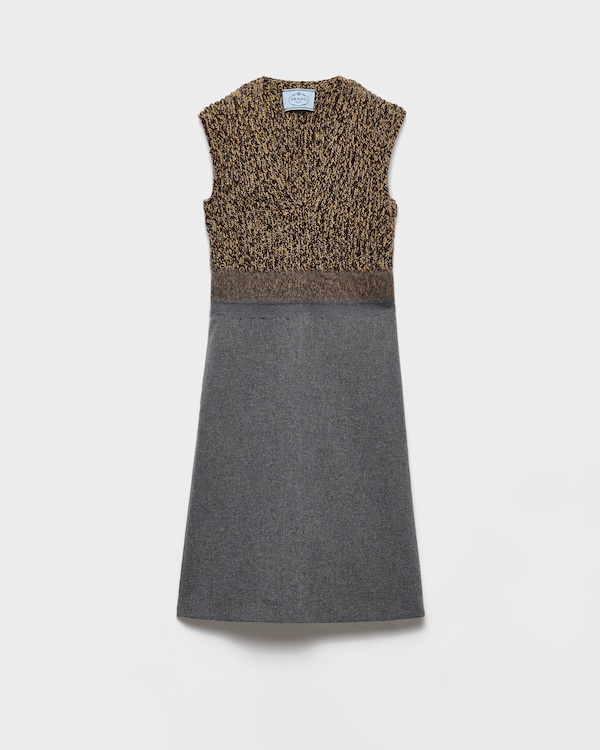 Shetland wool and cashmere V-neck dress Shetland wool and cashmere V-neck dress