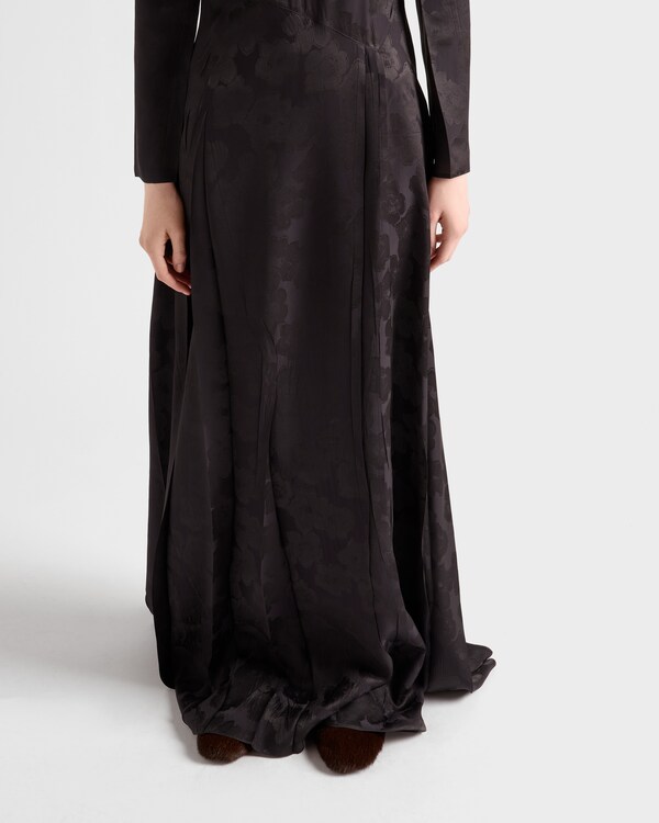 Long primula jacquard dress - Smoky Gray Long primula jacquard dress - Smoky Gray