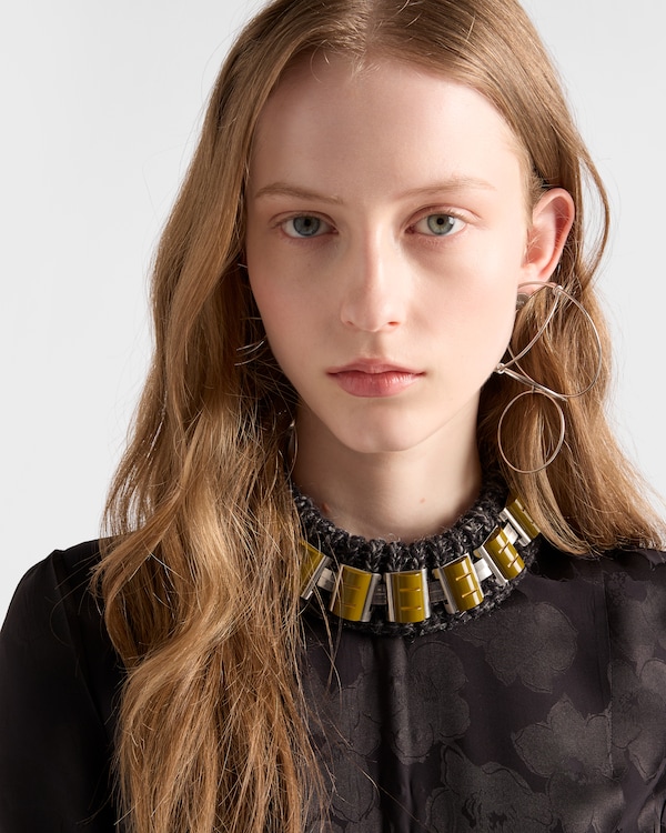 Long primula jacquard dress - Smoky Gray Long primula jacquard dress - Smoky Gray