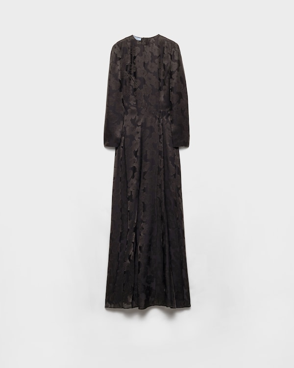 Long primula jacquard dress - Smoky Gray Long primula jacquard dress - Smoky Gray
