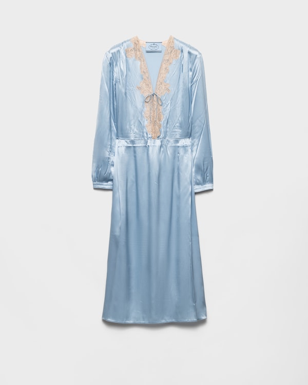 【入手困難品】Prada 2025新作　アシンメトリー サテンクレープ ドレス 入手困難品】Prada 2025新作 アシンメトリー サテンクレープ