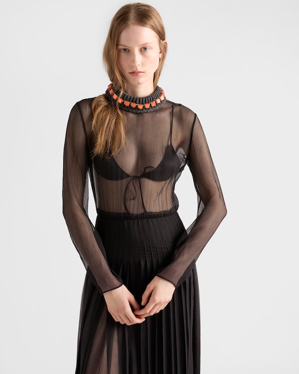 Robe longue en mousseline de soie Robe longue en mousseline de soie