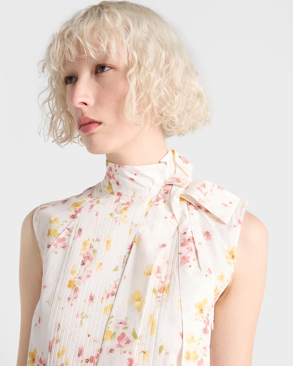 Pleated floral-print poplin dress Pleated floral-print poplin dress