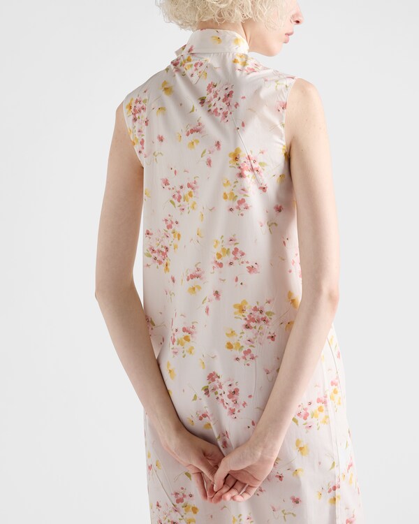 Pleated floral-print poplin dress Pleated floral-print poplin dress