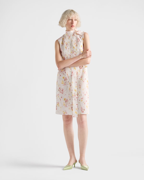 Pleated floral-print poplin dress Pleated floral-print poplin dress