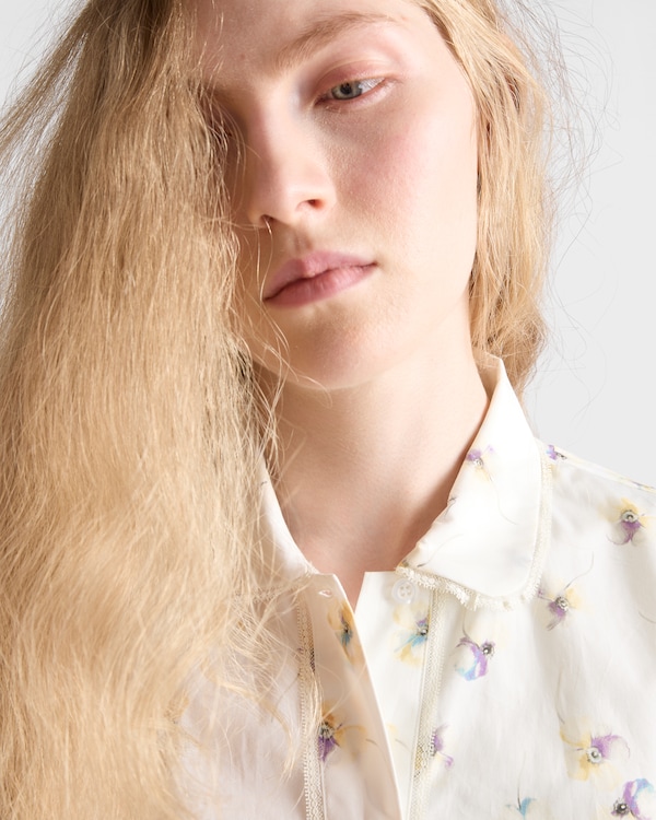 Floral print poplin mini-dress Floral print poplin mini-dress