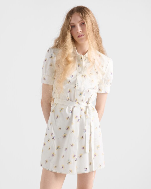 Floral print poplin mini-dress Floral print poplin mini-dress