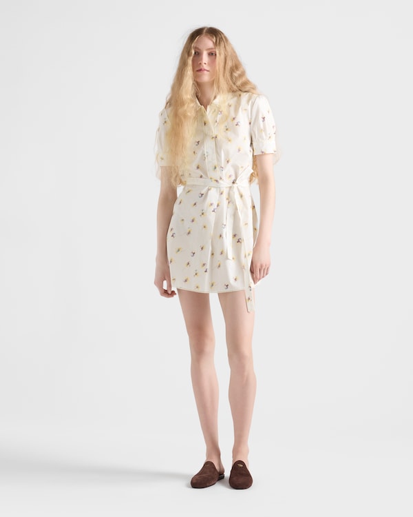 Floral print poplin mini-dress Floral print poplin mini-dress