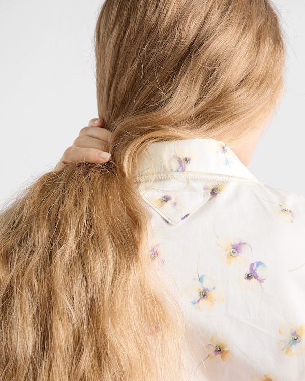 Floral print poplin mini-dress Floral print poplin mini-dress