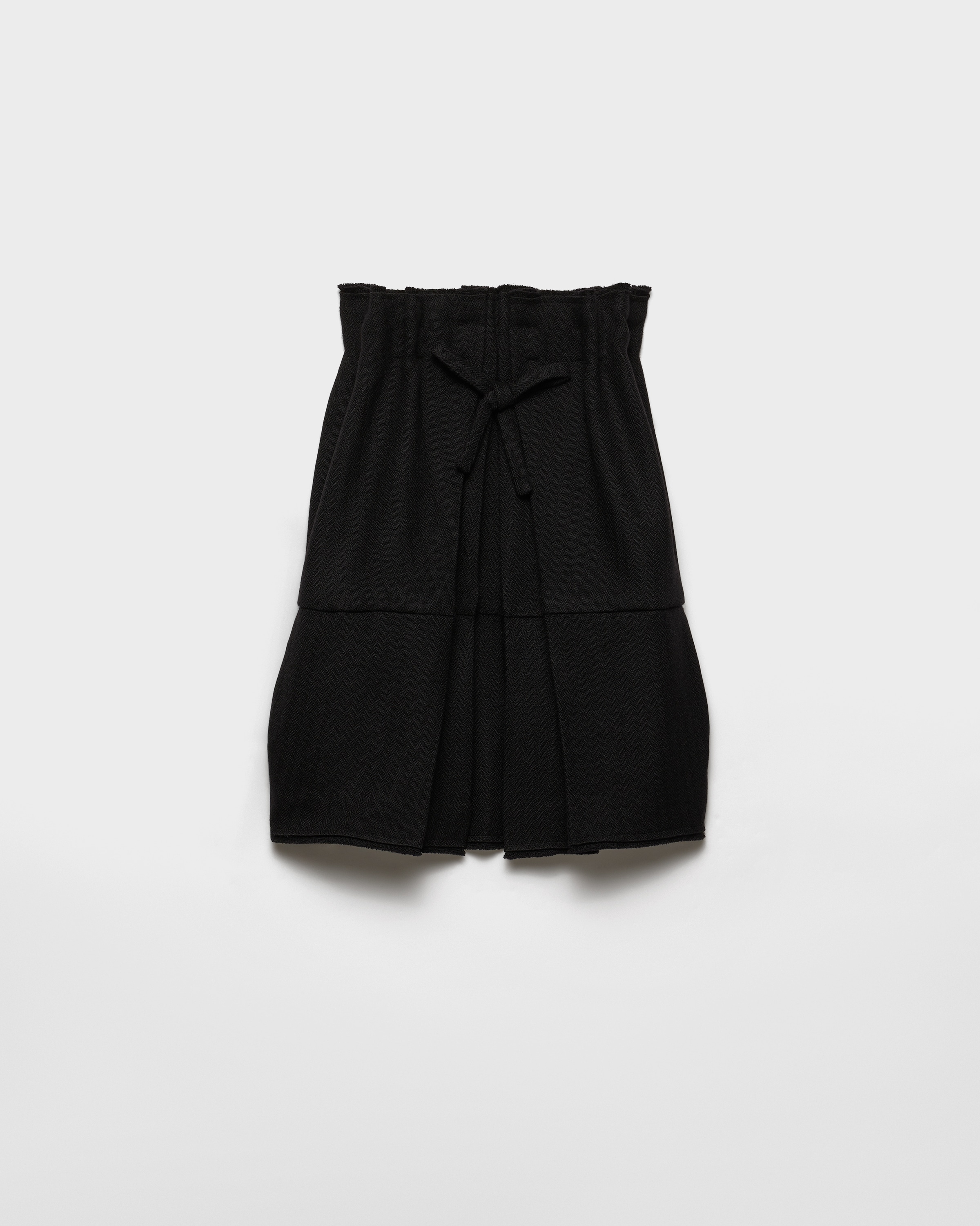 Prada Short Chevron Wool Dress In Black