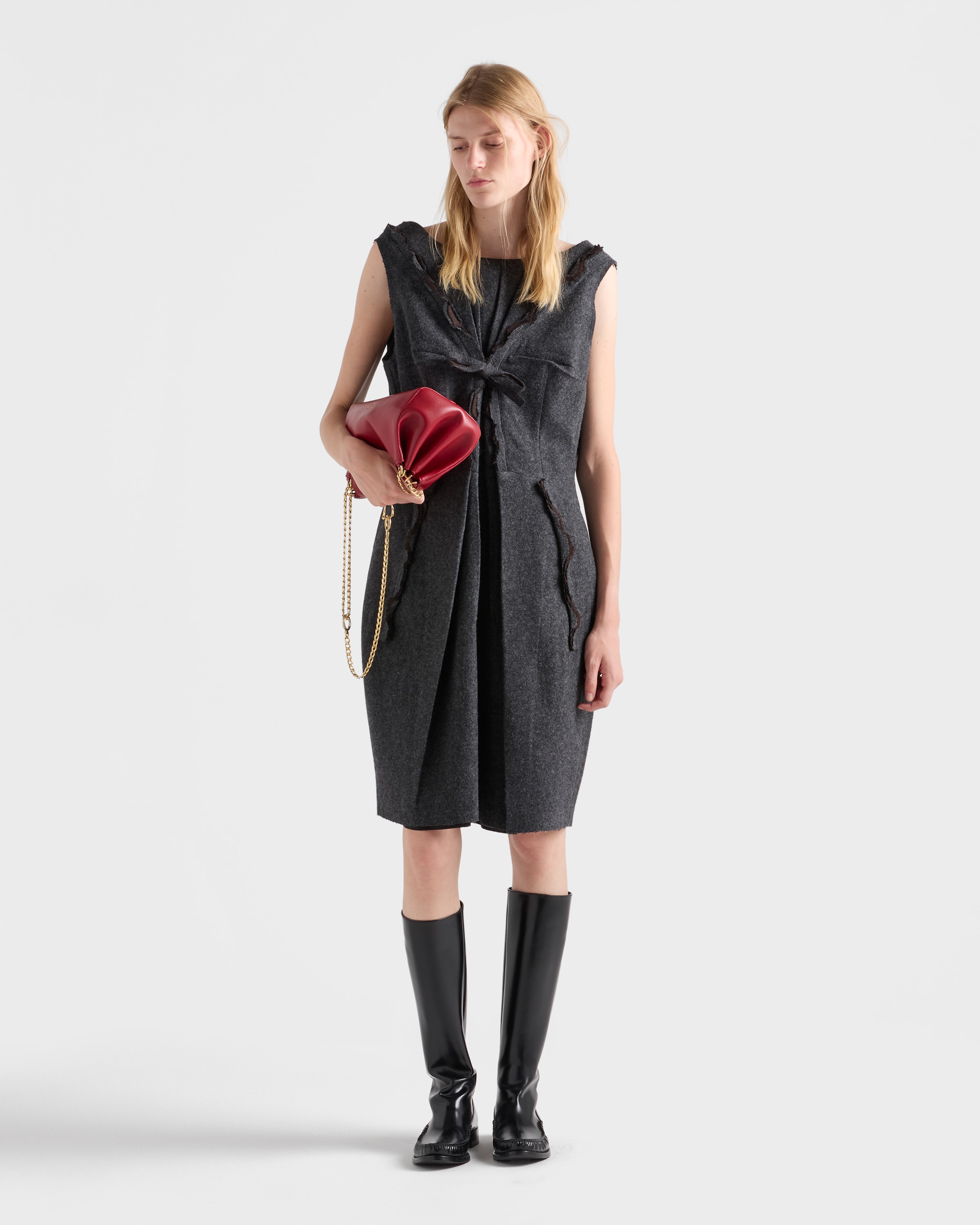 ゴージャスワンピース✯PRADA rienda | ロゴジャガードニットタイトワンピース (ワンピース