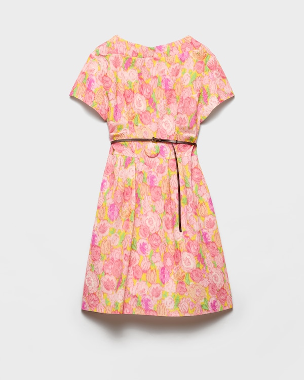 Pink Floral print cloquet dress | PRADA