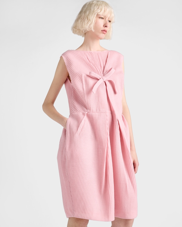Wool knit dress with bow Wool knit dress with bow