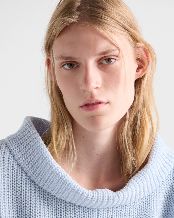 Mouliné wool knit dress - Blue/Natural Mouliné wool knit dress - Blue/Natural