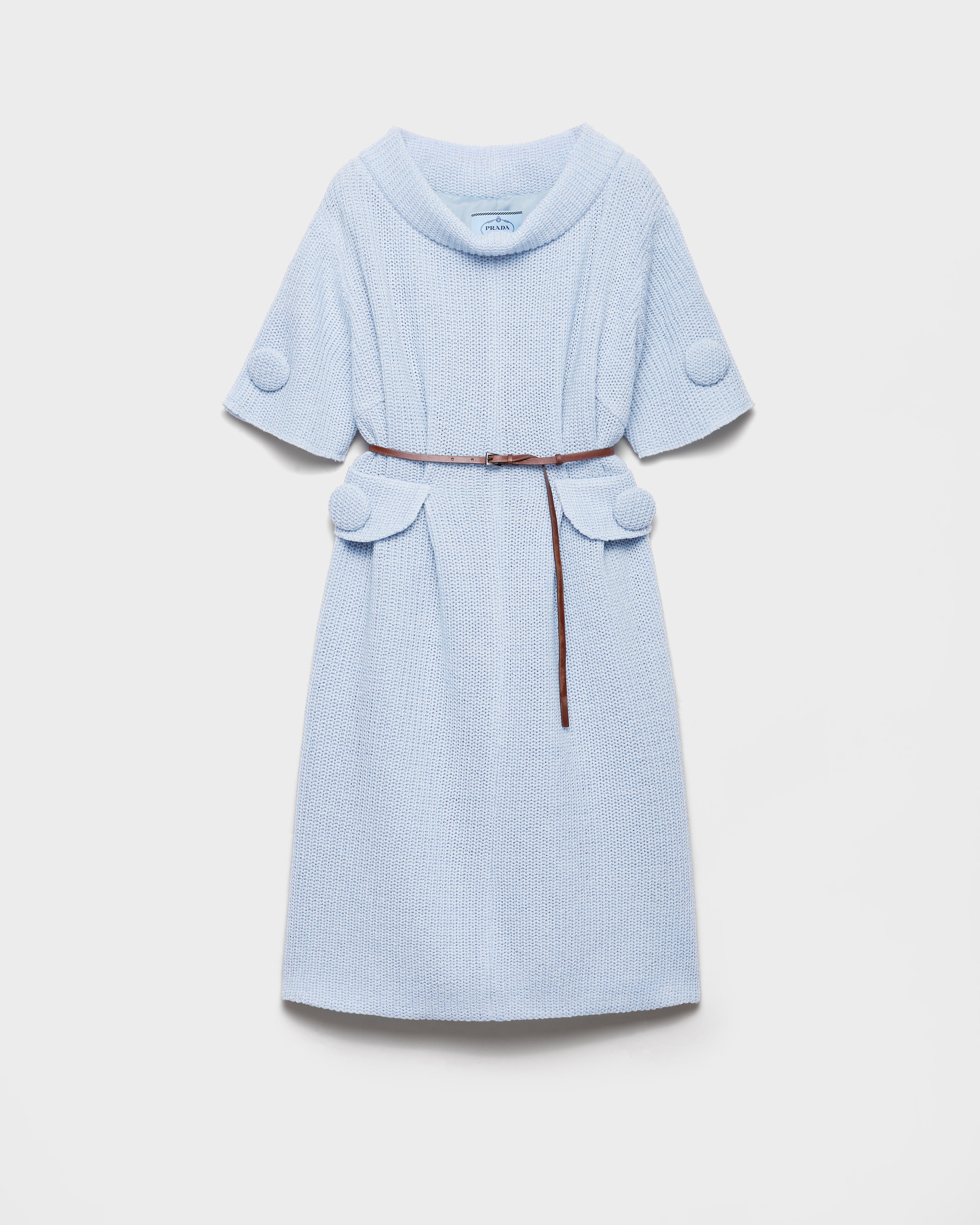 Prada Mouliné Wool Knit Dress In Multi