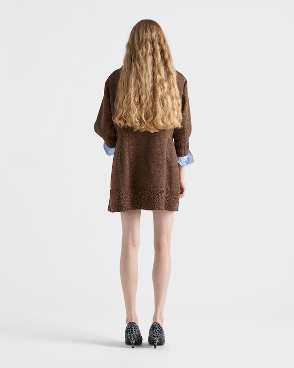 Mouliné wool mini-dress - Dark Brown/Tobacco Mouliné wool mini-dress - Dark Brown/Tobacco