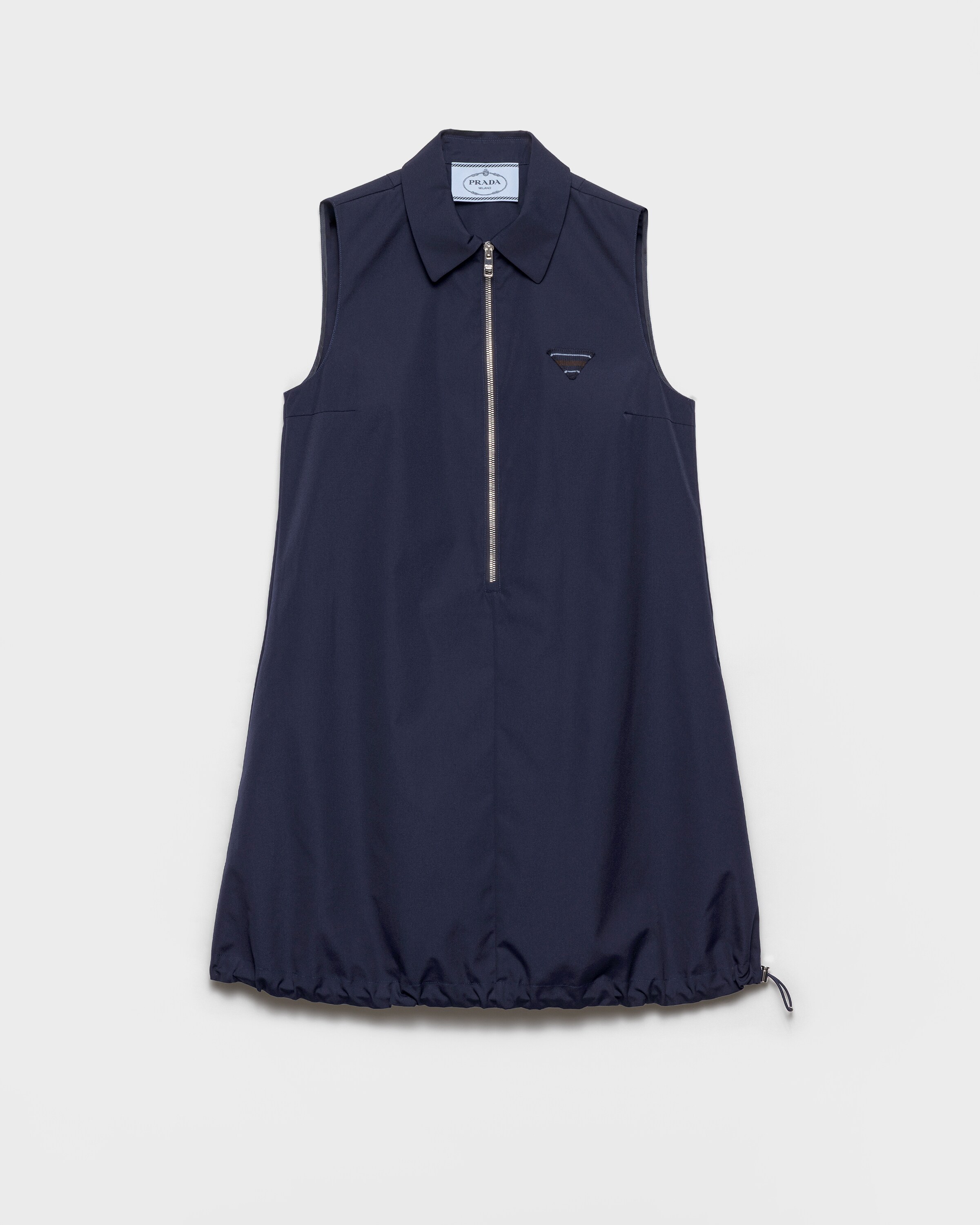 Prada Poplin Mini-dress, Mujer, Azul, Talla 40