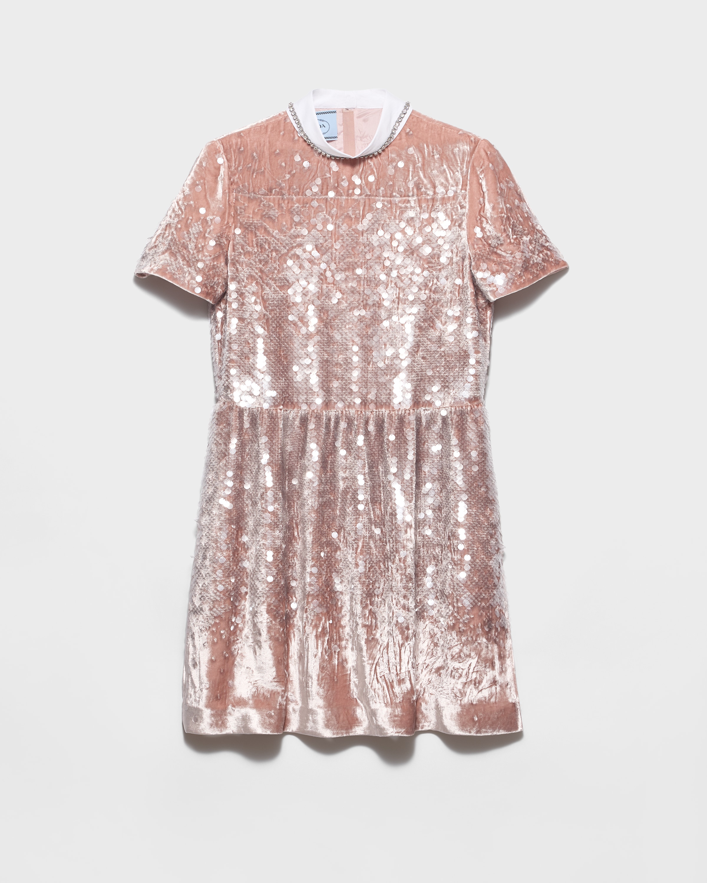 Prada Sequined Velvet Mini-dress, Woman, Opaline, Size 42