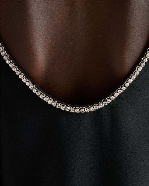 Mini-robe compacte en satin sablé Mini-robe compacte en satin sablé