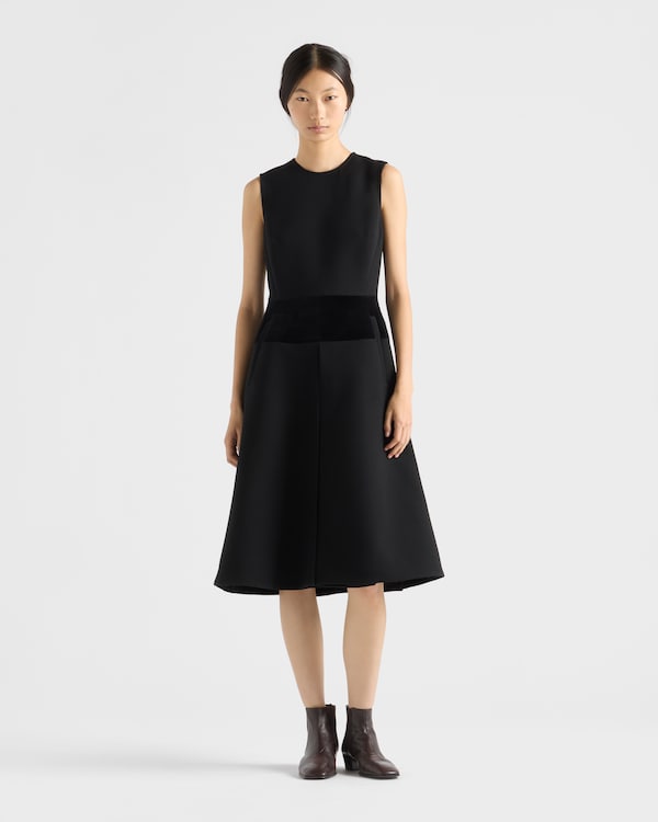 Natté fabric dress - Black Natté fabric dress - Black