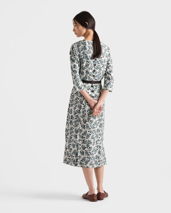 Printed pongé dress - Emerald Green Printed pongé dress - Emerald Green