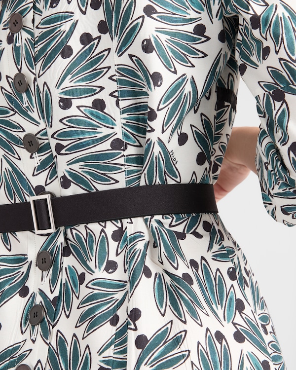 Printed pongé dress - Emerald Green Printed pongé dress - Emerald Green