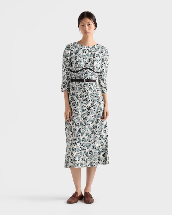 Printed pongé dress - Emerald Green Printed pongé dress - Emerald Green