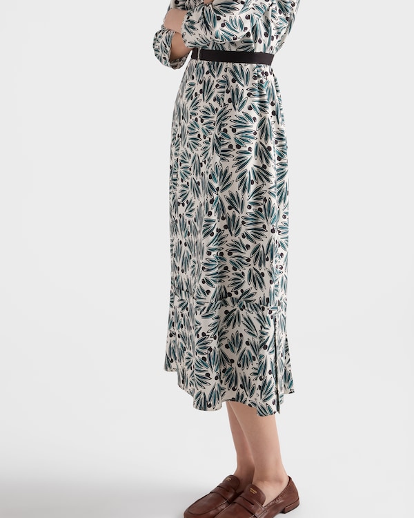 Printed pongé dress - Emerald Green Printed pongé dress - Emerald Green