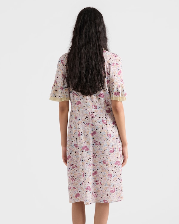 Floral print georgette dress - Mauve Floral print georgette dress - Mauve