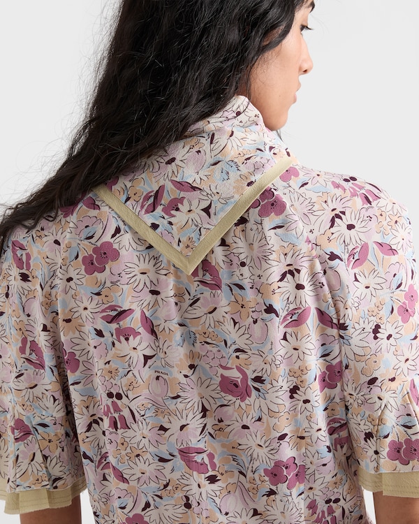 Floral print georgette dress - Mauve Floral print georgette dress - Mauve