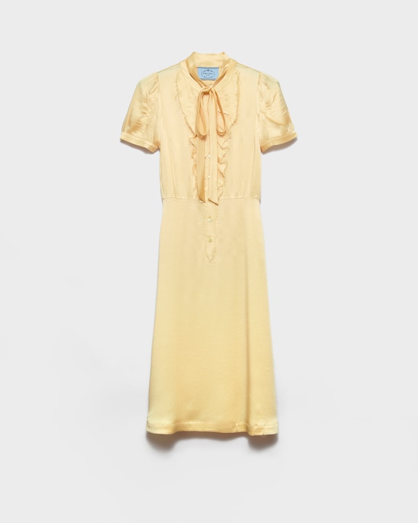 Vestido en crepé de satén - Crema Vestido en crepé de satén - Crema