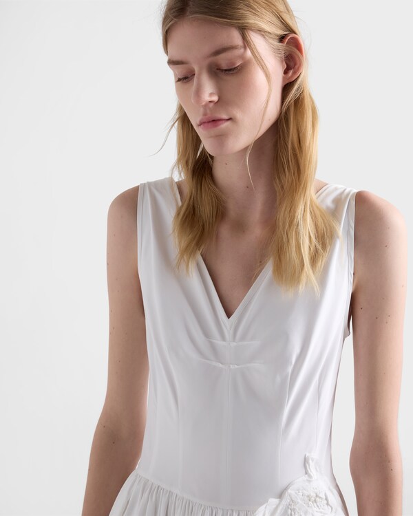 Vestido de popelina y algodón - Blanco Vestido de popelina y algodón - Blanco