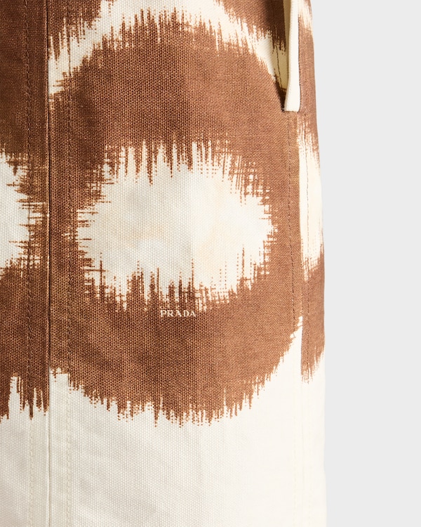 Printed canvas mini-dress - Tobacco Printed canvas mini-dress - Tobacco