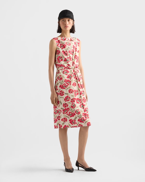 Printed soft poplin dress - Red Printed soft poplin dress - Red