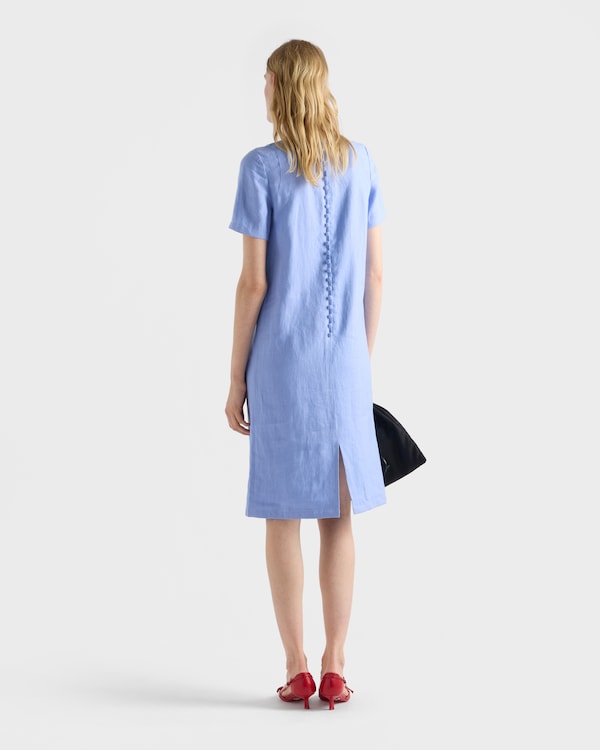 Embroidered linen dress - Periwinkle Blue Embroidered linen dress - Periwinkle Blue
