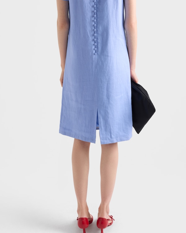 Embroidered linen dress - Periwinkle Blue Embroidered linen dress - Periwinkle Blue