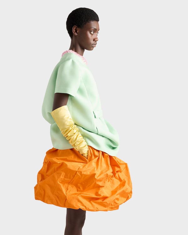 Embroidered slubbed gazar dress - Jade Green Embroidered slubbed gazar dress - Jade Green