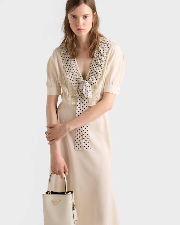 Vestido de marocain bordado - Natural Vestido de marocain bordado - Natural