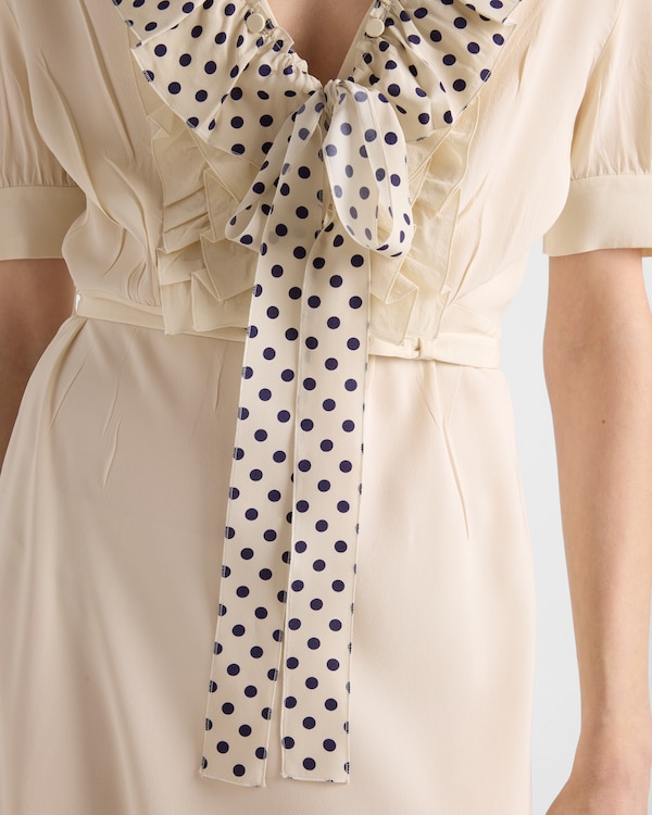 Vestido de marocain bordado - Natural Vestido de marocain bordado - Natural