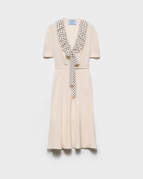 Vestido de marocain bordado - Natural Vestido de marocain bordado - Natural