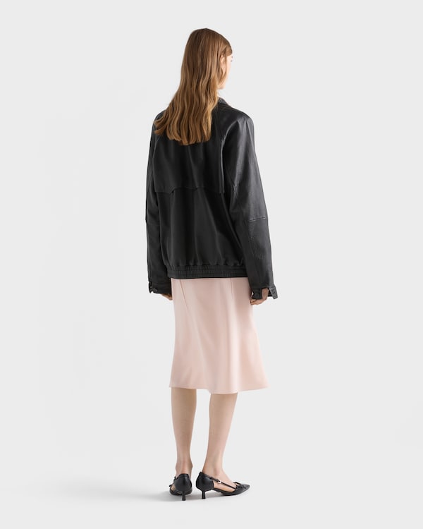 Embroidered marocain dress - Peach Embroidered marocain dress - Peach