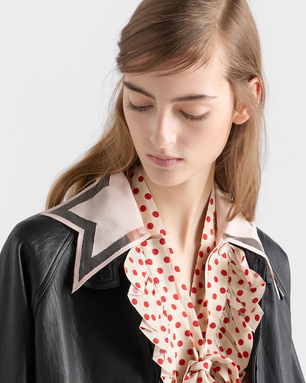 Embroidered marocain dress - Peach Embroidered marocain dress - Peach