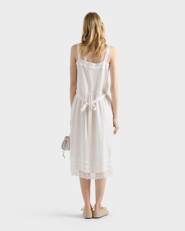 Embroidered old washed silk dress - Ivory Embroidered old washed silk dress - Ivory