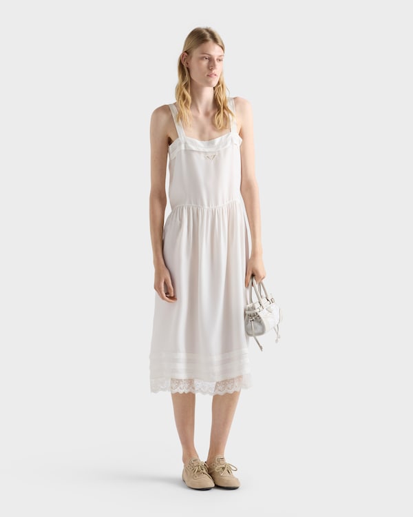 Embroidered old washed silk dress - Ivory Embroidered old washed silk dress - Ivory